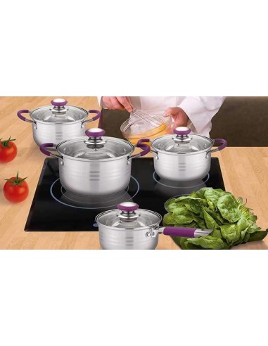 Juego de Ollas, Batería de cocina de acero...