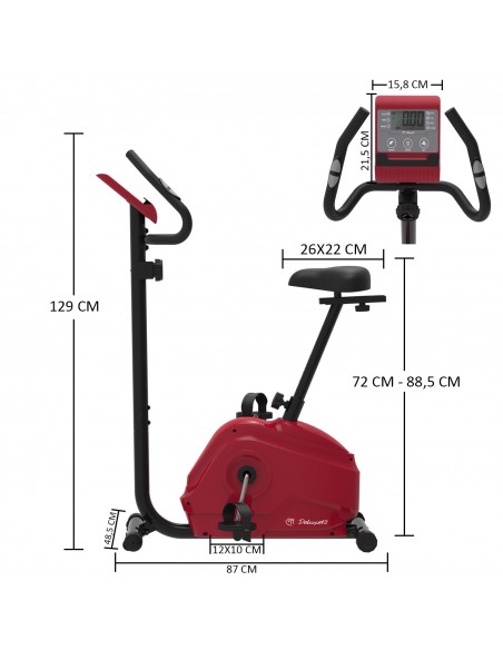 Bicicleta estática - 8 intensidades diferentes - Conexión app Kinomap - Chasis Reforzado Soporta hasta 150kgs