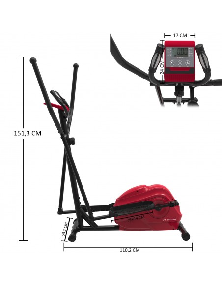 Bicicleta elíptica - 8 intensidades diferentes - Conexión app Kinomap - Chasis Reforzado Soporta hasta 150kgs