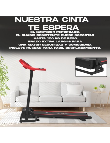 Cinta de Correr Plegable con Motor Eléctrico 1500W - Ideal para Andar Correr Trotar - Aguanta 150 kgs - Velocidad 1-14km